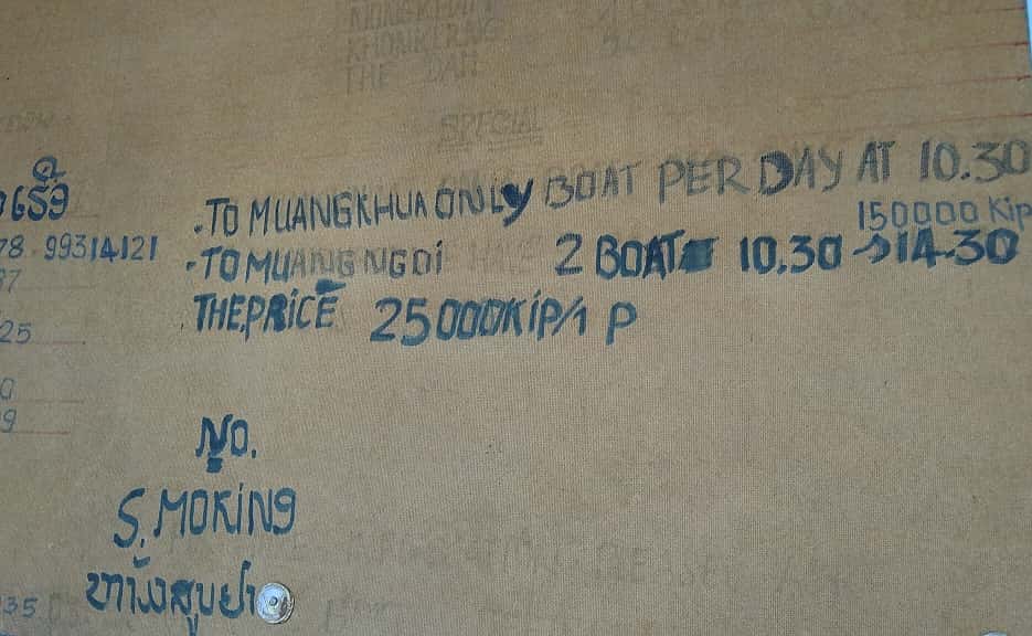 Cómo llegar a Muang Ngoi en barco. Información del embarcadero de Nong Khiaw con precios y horarios
